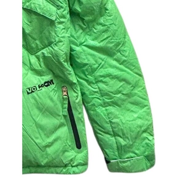 Volcom Thermonite Verified Down Jacket Small Green Insulated Snowboard Ski Coat - Picture 4 of 14